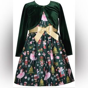 NWT Bonnie Jean Nutcracker Cardigan 2 Pc Dress Set  - 6, 7, 12, 14, 16